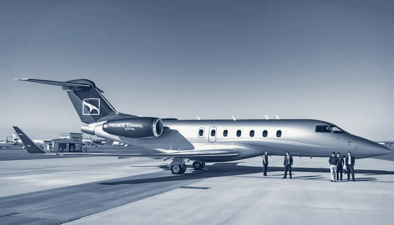 A private jet on the apron